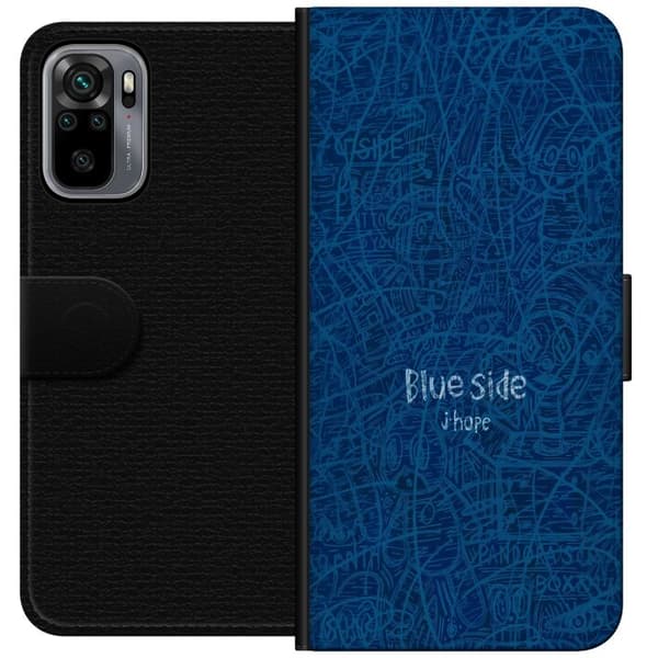 Kompatibelt Plånboksfodral till Xiaomi Redmi Note 10S Blue Side klotter blå
