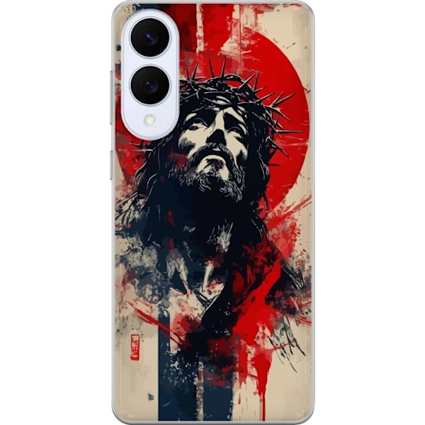 Samsung Galaxy S25 Edge Läpinäkyvä kuori Jeesus ristillä - kristillinen aihe vahvalla symboliikalla uskosta ja toivosta
