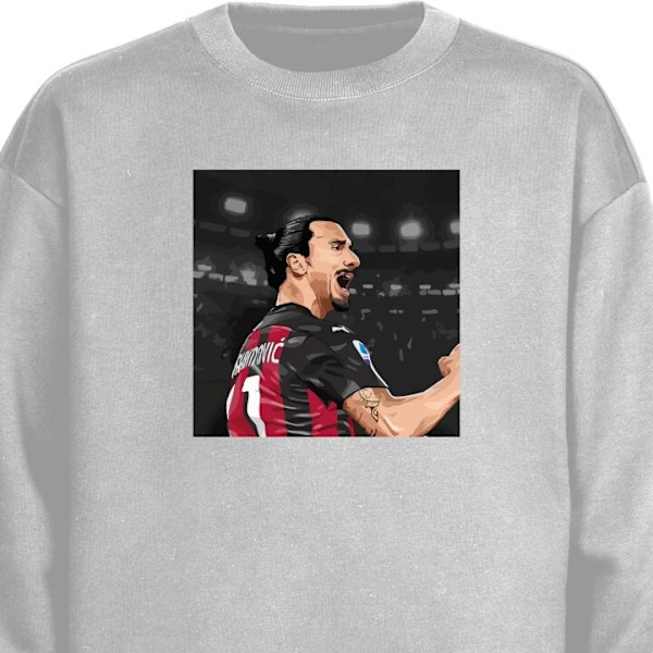 Sweatshirt för Vuxen | Klassisk Collegetröja Zlatan grå L