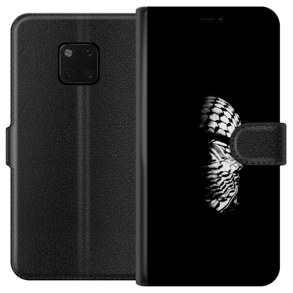 Huawei Mate 20 Pro Tegnebogsetui Keffiyeh-mønster - klassisk sort-hvid palæstinensisk tørklæde med kulturel betydning