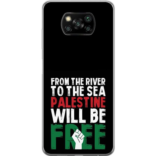 Xiaomi Poco X3 NFC Genomskinligt Skal Free Palestine – politiskt statement med kraftfullt grafiskt uttryck