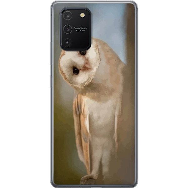 Samsung Galaxy S10 Lite Genomskinligt Skal Uggla Nyfiken Blick Fågelmotiv Skog Natur Grafiskt Design Populärt Motiv Djur Tema Dekoration
