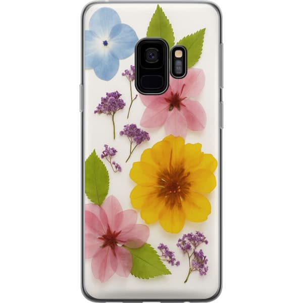 Kompatibelt Mobilskal till Samsung Galaxy S9 Pressade blommor