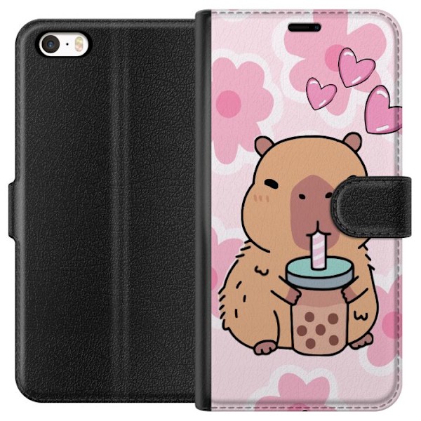 Apple iPhone 5s Plånboksfodral Kawaii Capybara Hjärtan Anime Stil Söt Design Djurmotiv TikTok Populärt Present Tjej