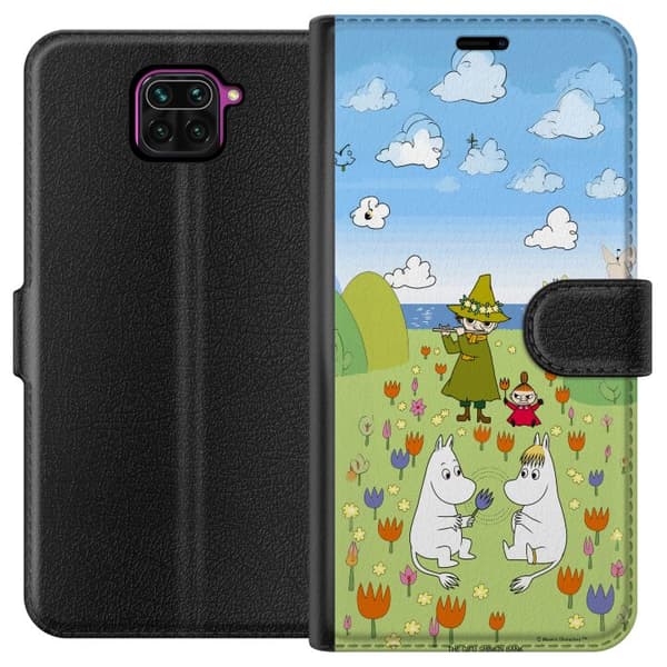 Kompatibel Tegnebogsetui til Xiaomi Redmi Note 9 Mumin i blomsteräng grøn