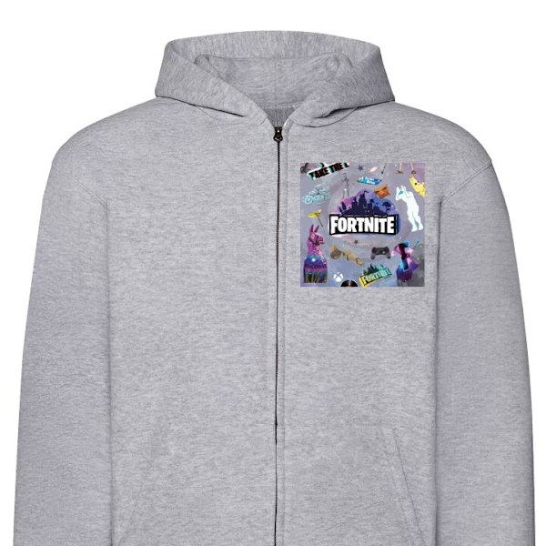 Zip-Hoodie | Hættetrøje med Lynlås til Voksne Fortnite grå L