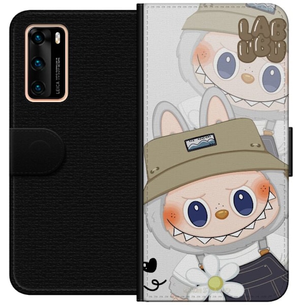 Huawei P40 Lompakkokotelo Labubu Minimal Mood - Yksinkertainen