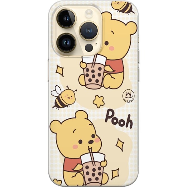 Apple iPhone 14 Pro Genomskinligt Skal Nalle Pooh Style – klassiskt björnmotiv i ny tolkning