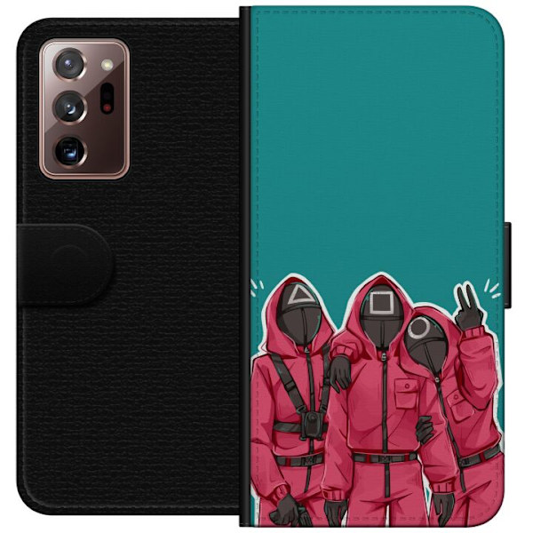 Samsung Galaxy Note20 Ultra Lompakkokotelo Squid Game Hahmot Graafinen Suunnittelu Sarjakuvasarjan Hahmot Suosittu TV-Teema Aasialainen Tyyli Jännitt