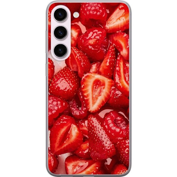 Samsung Galaxy S23+ Läpinäkyvä kuori Mansikkakuviointi - ma