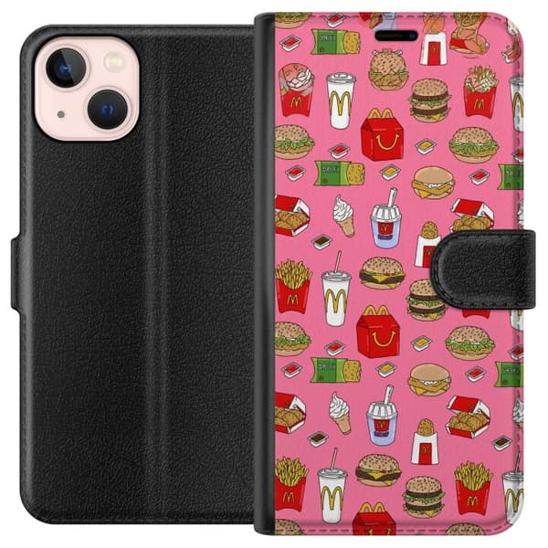 Kompatibelt Plånboksfodral till Apple iPhone 13 mini Fastfood rosa