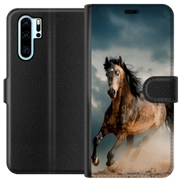 Kompatibelt Lommeboketui til Huawei P30 Pro Hopper Hest