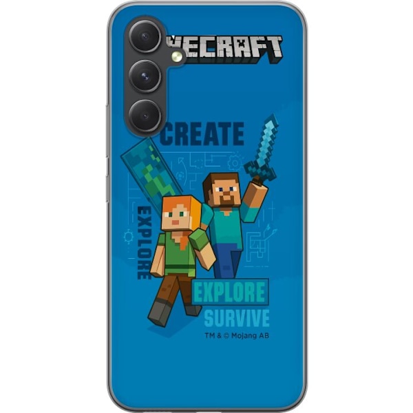 Samsung Galaxy A55 Läpinäkyvä kuori Minecraft Luolastot