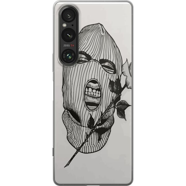 Sony Xperia 1 VI Gennemsigtig cover Ski Maske Ros Streetwear Design Grafisk Motiv Spænding Urban Stil Gadekunst Maskerade Symbol