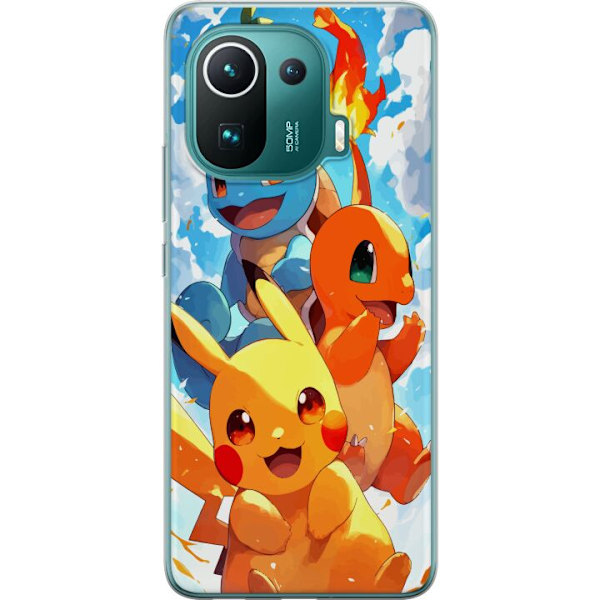 Xiaomi Mi 11 Pro Läpinäkyvä kuori Pocket Creatures - innoittanut Pokémonista mainitsematta nimeä