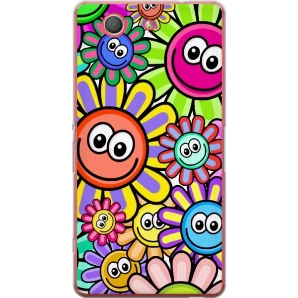 Sony Xperia Z3 Compact Genomskinligt Skal Happy Flowers