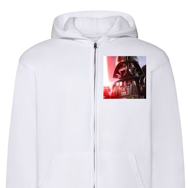 Zip-Hoodie | Huvtröja med Dragkedja för Vuxna Darth Vader vit XXL