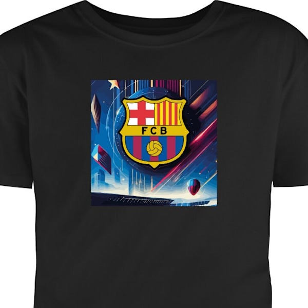 Barn-T-shirt | Bekväm T-shirt för Barn FC Barcelona svart 9-11 År