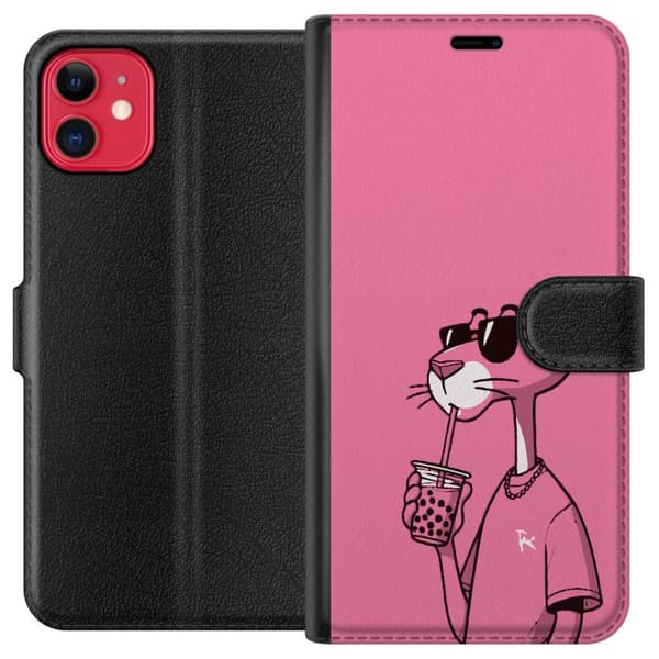 Kompatibel Tegnebogsetui til Apple iPhone 11 Pink Panther Drink