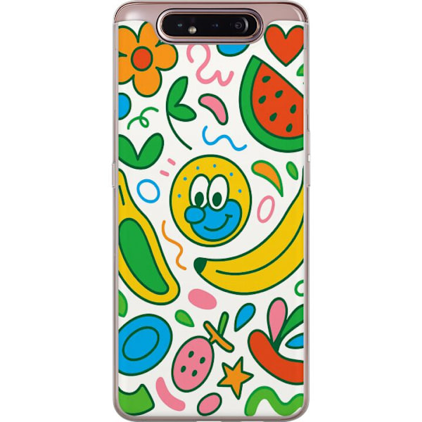 Samsung Galaxy A80 Läpinäkyvä kuori Perhosverho