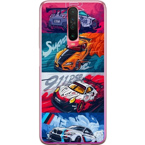 Xiaomi Redmi K30 Läpinäkyvä kuori Nopeat Autot - Piirretty
