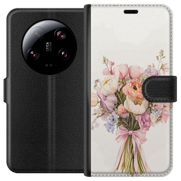 Xiaomi 13 Ultra Lompakkokotelo Kännykkäkuori värikkäällä kukkakimpulla romanttisessa tyylissä