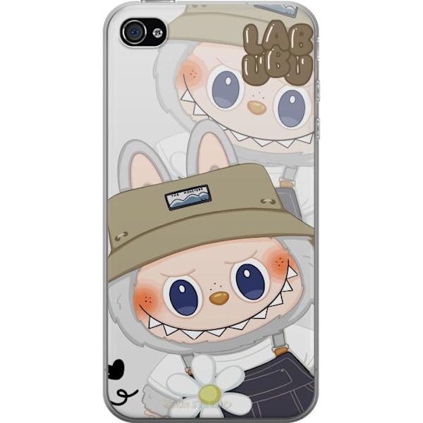 Apple iPhone 4 Gennemsigtig cover Labubu Minimal Mood - Enkel og stilren monsterdesign
