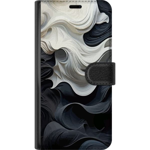 Kompatibel Tegnebogsetui til Apple iPhone 12 mini Silke Sort/Hvid