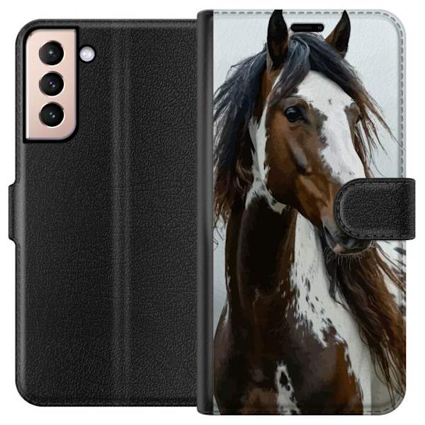 Samsung Galaxy S21 Lompakkokotelo Hevonen Eläimet Aihe Graafinen Suunnittelu Luonto Vahva Aihe Suosittu Taide Eläinten Teema Ratsastus