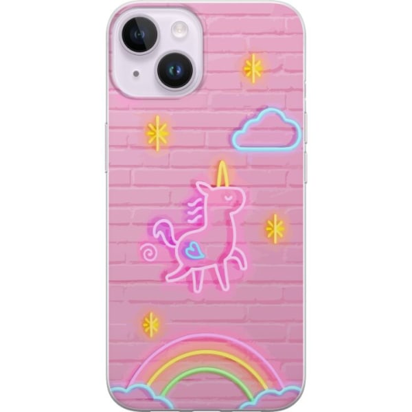Apple iPhone 14 Plus Gennemsigtig cover Unicorn Neon