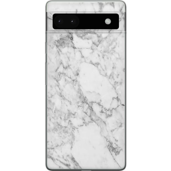 Google Pixel 6a Läpinäkyvä kuori Marmori Valkoinen