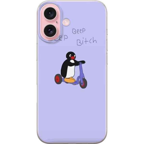 Apple iPhone 16 Gennemsigtig cover Pingu Beep Beep