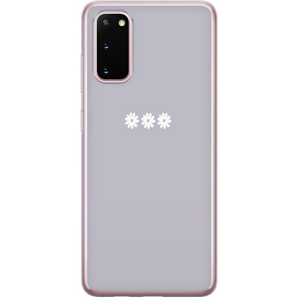 Samsung Galaxy S20 Läpinäkyvä kuori Lila Blomminimalismi - tyylikäs kukkakuva lila taustalla