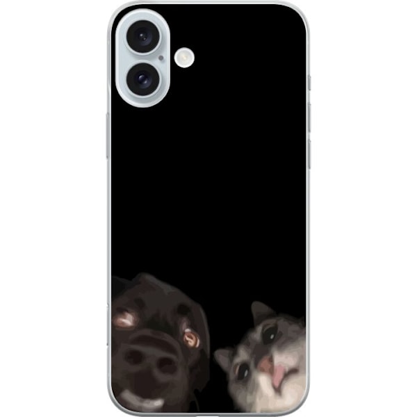 Apple iPhone 16 Plus Gjennomsiktig deksel hund og katt