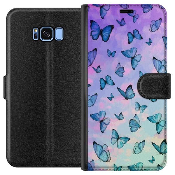 Kompatibel Tegnebogsetui til Samsung Galaxy S8 Sommerfugle