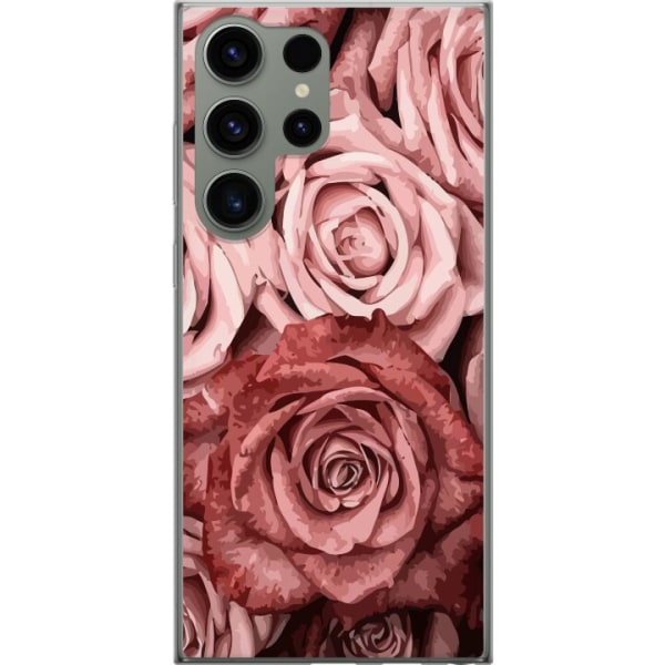 Samsung Galaxy S23 Ultra Läpinäkyvä kuori Ruusut