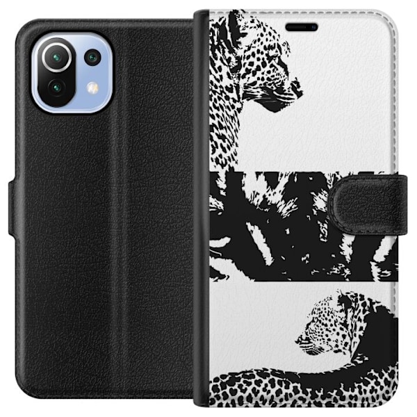 Xiaomi Mi 11 Lite Tegnebogsetui Leopard Faces