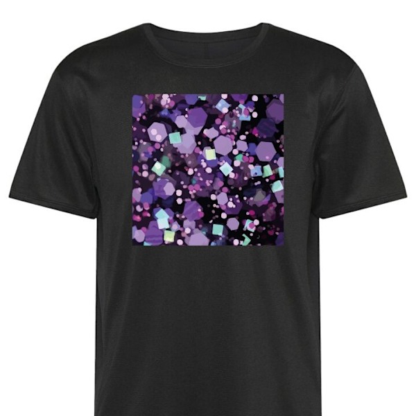 Trænings T-shirt | Sport T-shirt til Voksen Lilla Glitter sort Stor