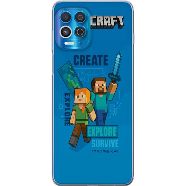 Motorola Edge S Genomskinligt Skal Minecraft Caves