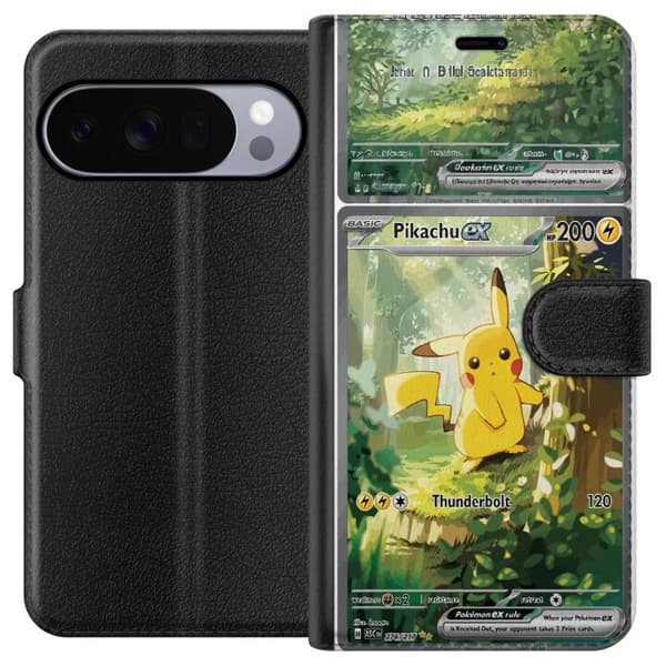 Kompatibel Tegnebogsetui til Google Pixel 11 Pro XL Pikachu grøn