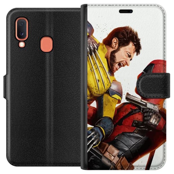 Kompatibelt Plånboksfodral till Samsung Galaxy A20e Deadpool & Wolverine
