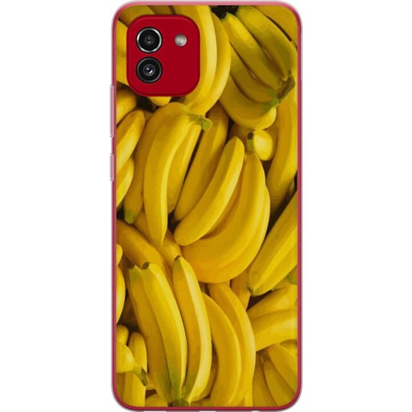 Samsung Galaxy A03 Genomskinligt Skal Banana Pattern – lekfullt mönster med gula bananer