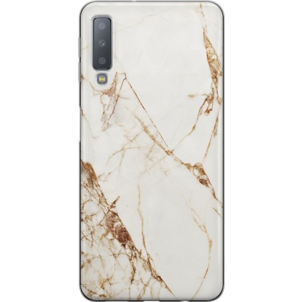 Samsung Galaxy A7 (2018) Gennemsigtig cover Hvid marmor