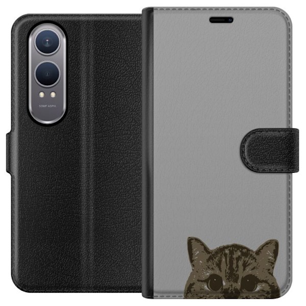 OnePlus Nord CE4 Lite Lommeboketui Grå Kattblikk - stilren ka