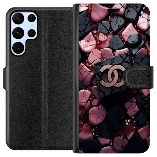 Samsung Galaxy S24 Ultra Tegnebogsetui Chanel Sort og Lyserød