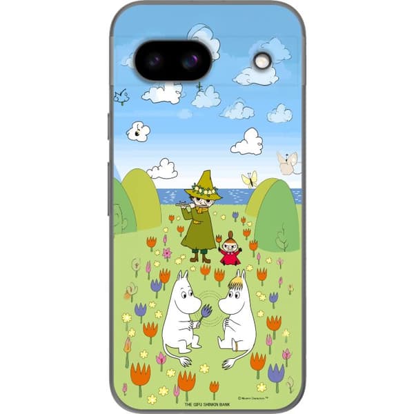 Kompatibelt Mobildeksel til Google Pixel 8a Mumin i blomsteräng grønn