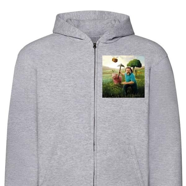 Zip-Hoodie til Børn | Hættetrøje med Lynlås A Minecraft Mo grå one size