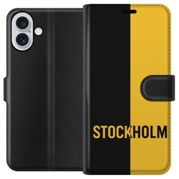 Kompatibel Tegnebogsetui til Apple iPhone 16 Plus Stockholm