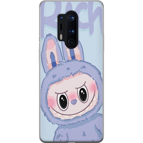 OnePlus 8 Pro Läpinäkyvä kuori Sininen Jänis Labubu