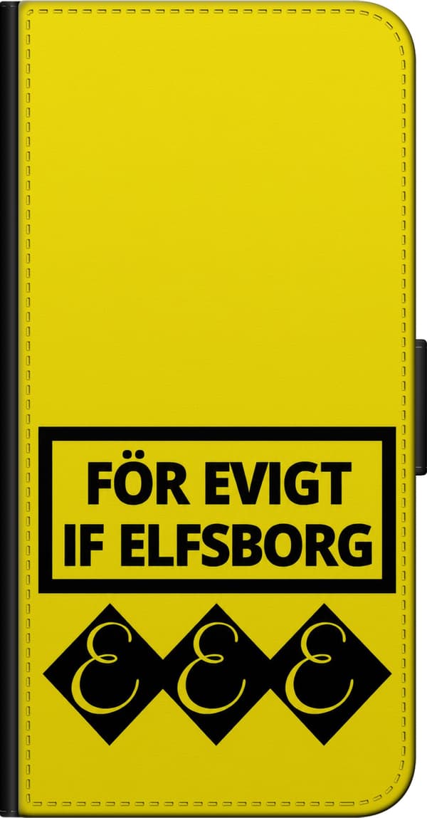 Kompatibel Tegnebogsetui til Samsung Galaxy Note20 Gul evighedstekst - Sort supportertekst i rektangulær ramme over tre sorte symboler på gul baggrun gul
